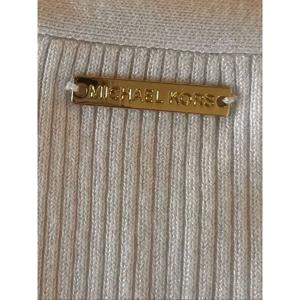 Michael Kors NWT White Long Sleeve Cardigan Tunic Sweater Small